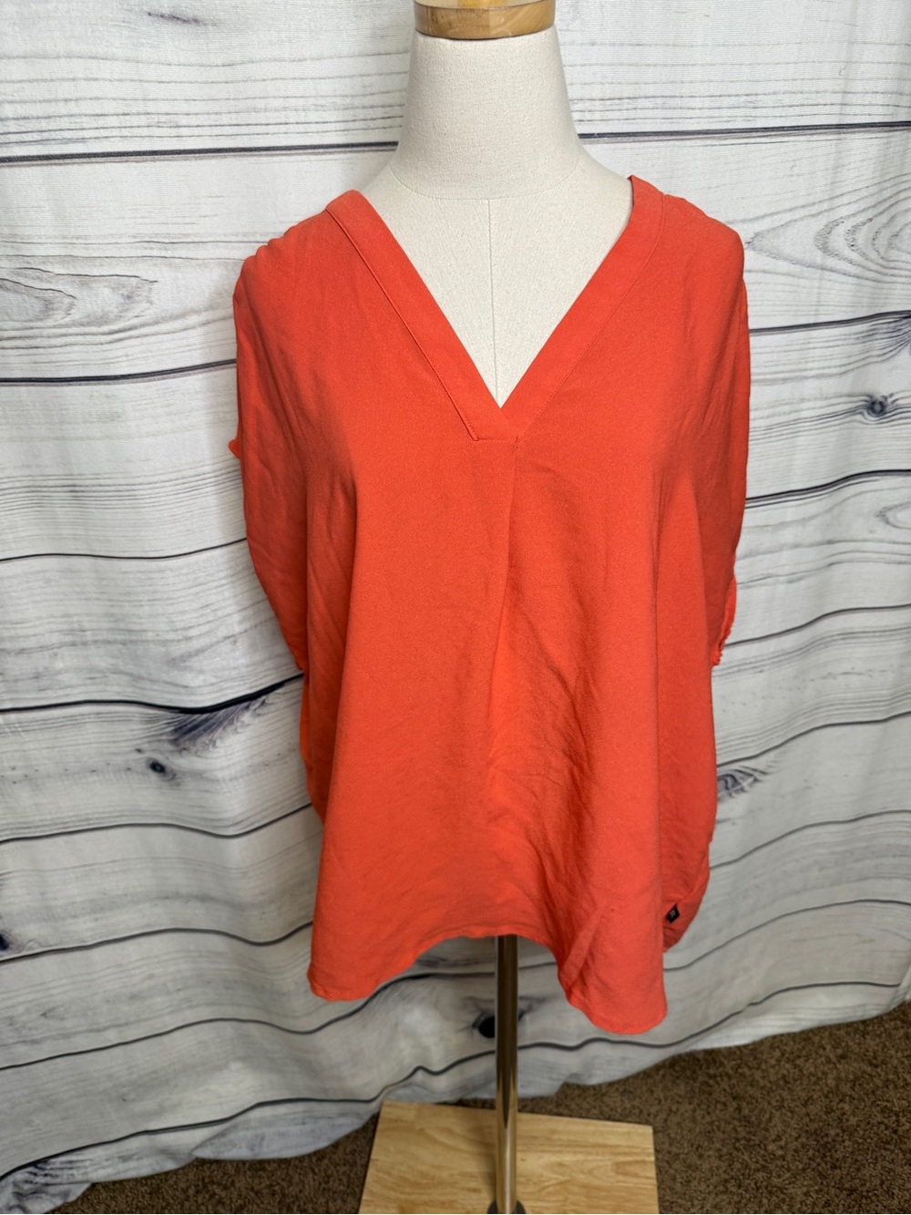Banana Republic Orange V-Neck Lightweight Blouse
